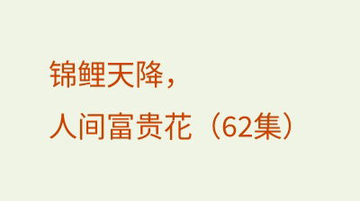 锦鲤天降，人间富贵花（62集）