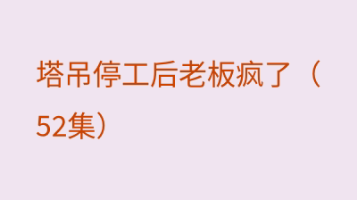塔吊停工后老板疯了（52集）