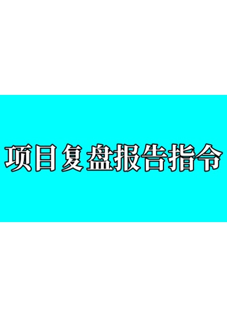 项目复盘报告【指令+视频教程】