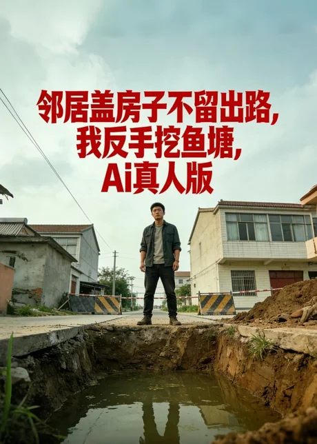邻居盖房子不留出路我反手挖鱼塘Ai真人版（17集）Ai短剧