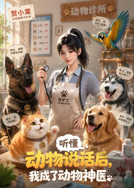 听懂动物说话后，我成了动物神医（47集）AI短剧 (2026)