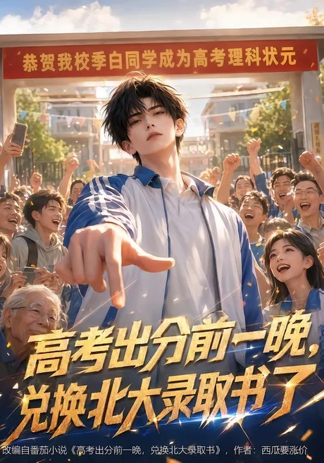 高考出分前一晚,兑换北大录取书(86集)AI短剧 (2026) 高考出分前一晚,兑换北大录取书(86集)AI短剧 (2026)